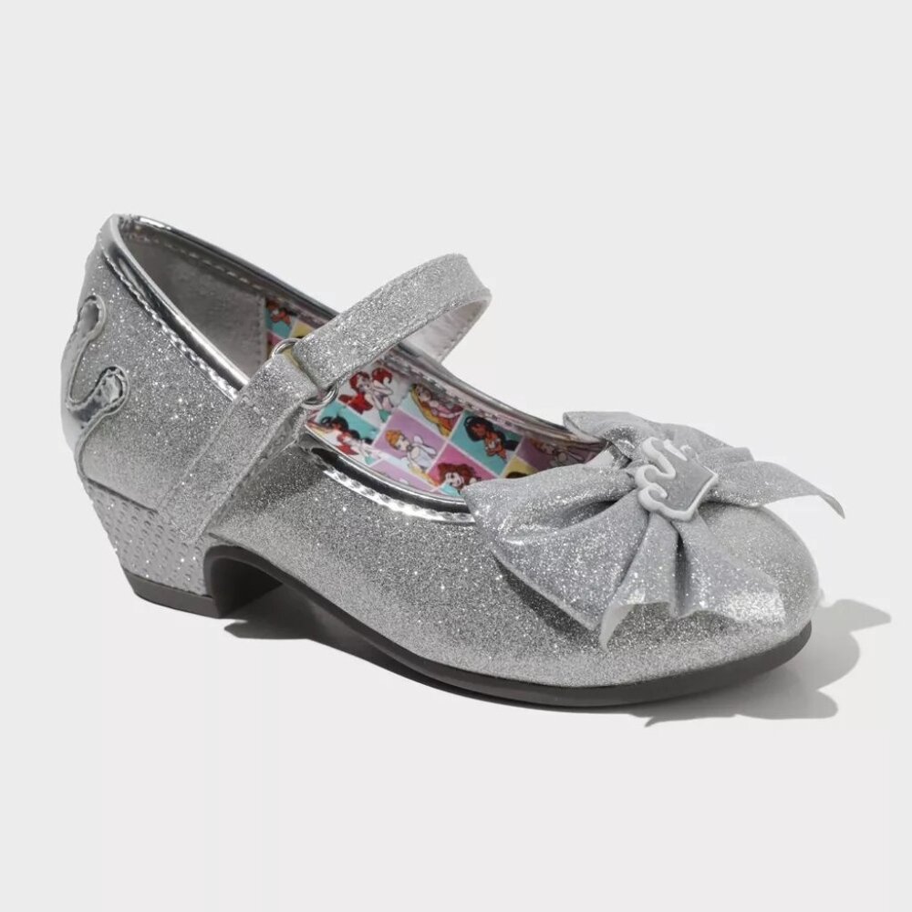 NEW Toddler Girls' Disney Mary Jane Heels - Silver - Size 6